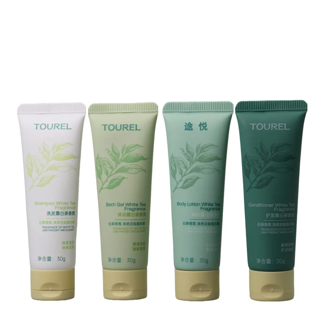 Tubo de lujo de 30 ml para artículos de baño y cuerpo de hotel, para almacenamiento de champú y cosméticos, artículos esenciales para hotel