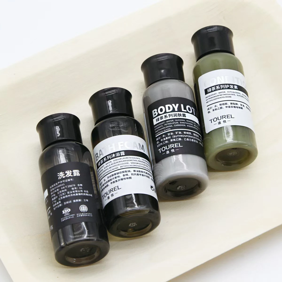 Botellas de champ&uacute; y acondicionador de 30ml para hotel, gel de ducha con fragancia de t&eacute; verde, champ&uacute; y acondicionador mini para ba&ntilde;o de hotel