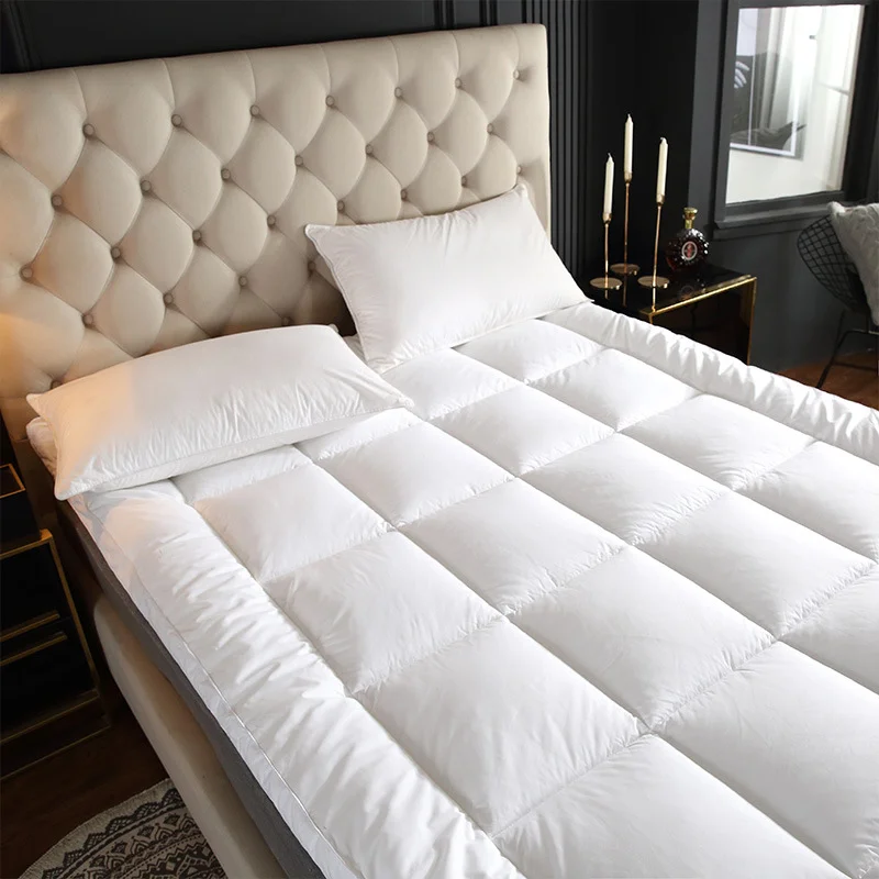 Cubrecolchones y protectores de colchón de hotel extra gruesos e impermeables, para cama individual, doble y tamaño completo, lavables, con acolchado de espuma y técnica de acolchado de memoria