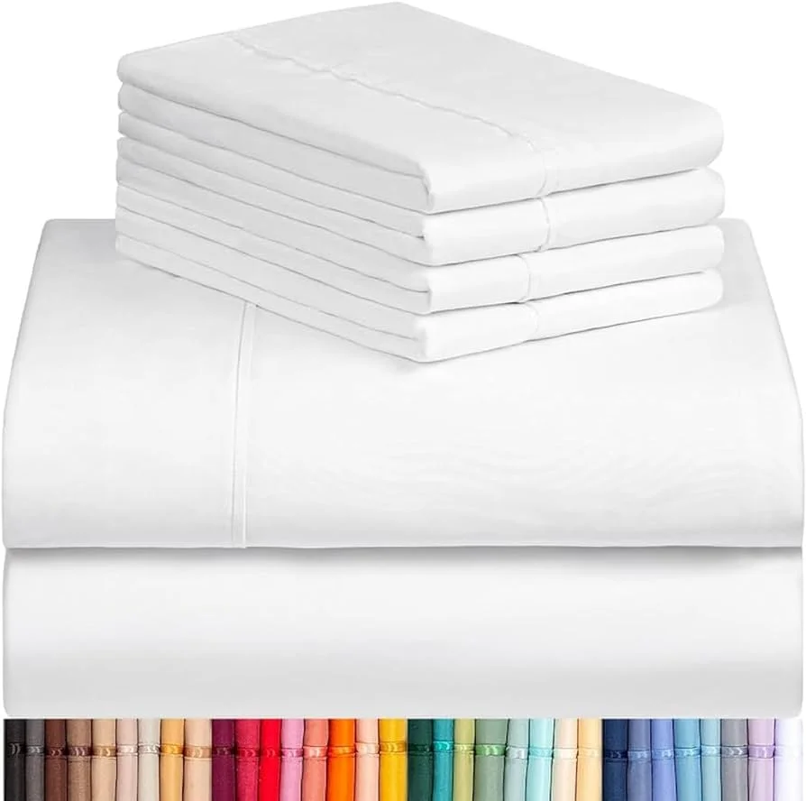 Juego de Sábanas de Lujo para Hotel 5 Estrellas 100% Algodón, Juego de Ropa de Cama de Algodón Egipcio con Almohadas