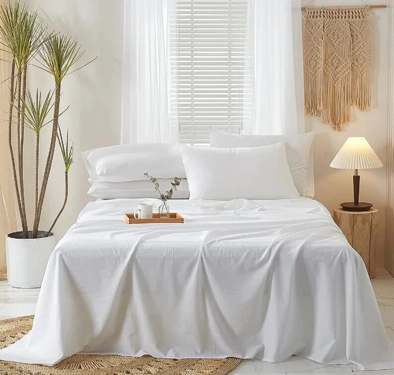 Juego de Sábanas de Lujo para Hotel 5 Estrellas 100% Algodón, Juego de Ropa de Cama de Algodón Egipcio con Almohadas