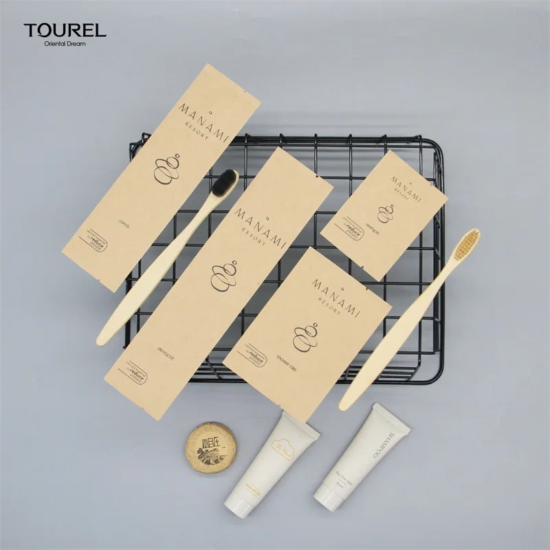 Eco-friendly Pet Portable Hotel Amenities Set Fsc Kraft Paper Package For Hotel Toiletries China Hotel Amenity Kit