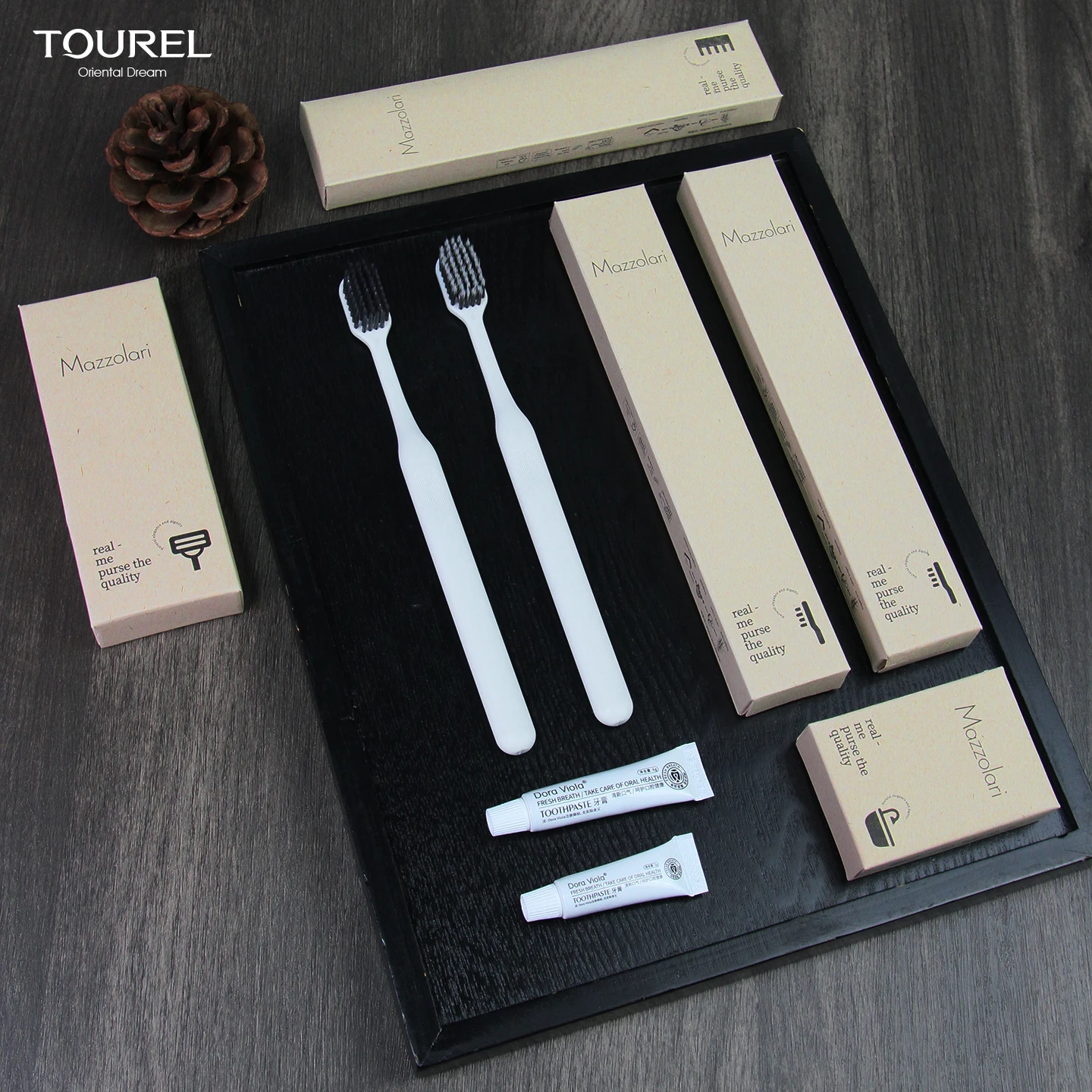 Funda de cepillo de dientes de bolsa de papel kraft de viaje para hotel, portátil, reutilizable, reciclable y ecológica, estuche suave y ergonómico para artículos de baño