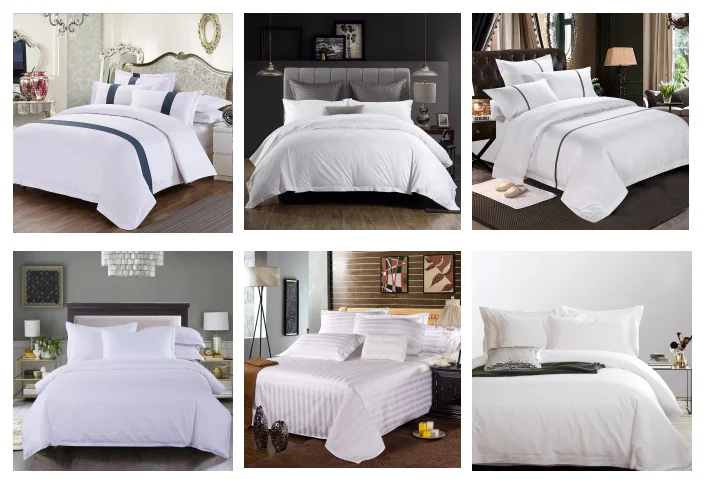 Juego de cama de jacquard 100% poliéster del fabricante de Yangzhou, ropa de cama decorativa para hotel, cubrecama tamaño queen elegante para hotel