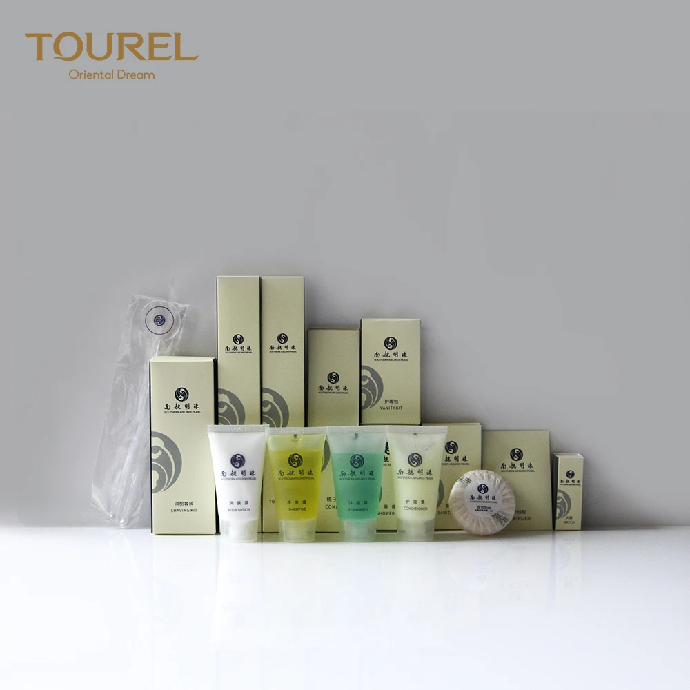 Juego de Amenidades de Ba&ntilde;o para Interiores de Hotel de 4-5 Estrellas con Logotipo Personalizado, de parte del Fabricante de Amenidades Hoteleras