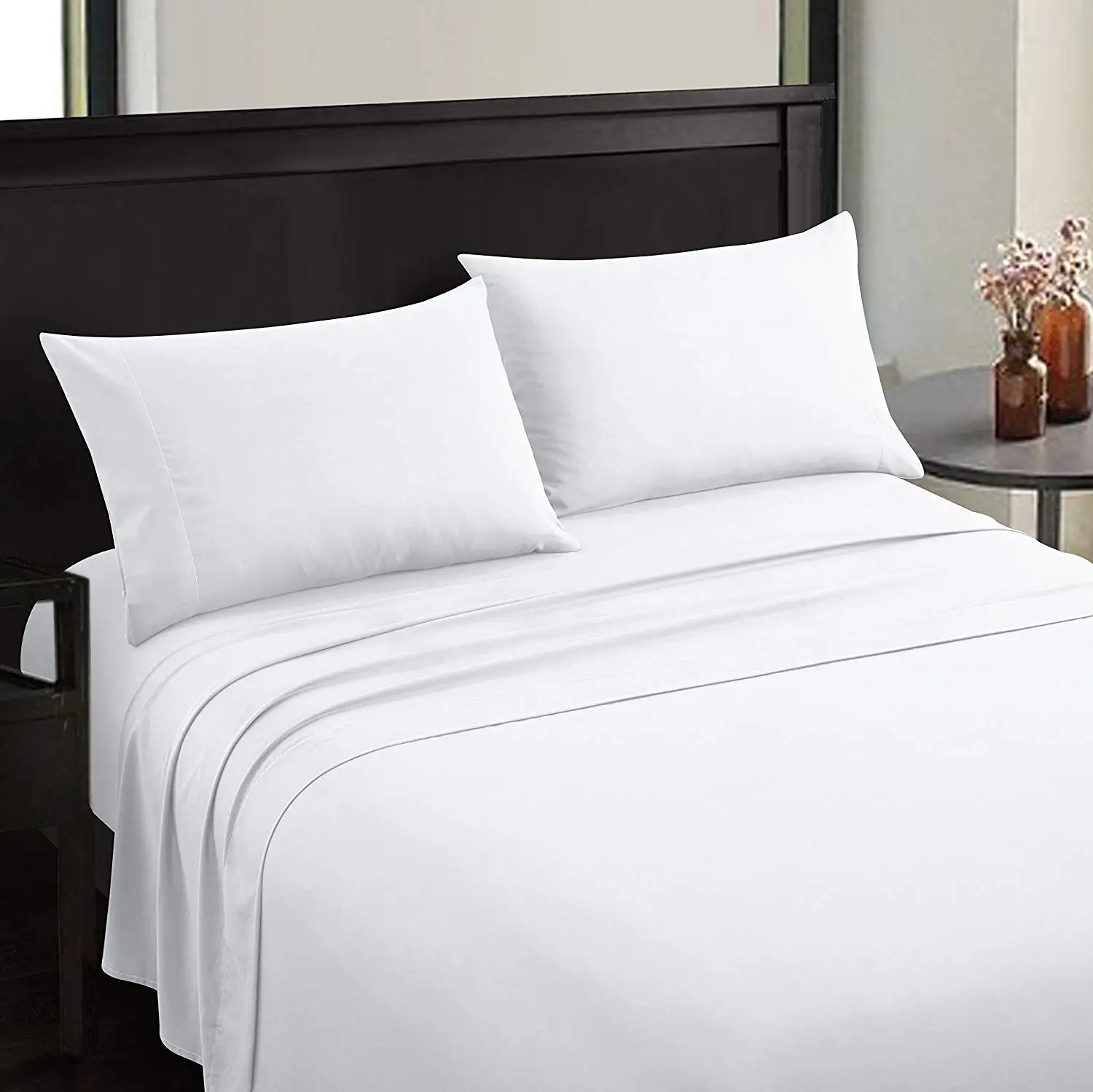 5 Stars Luxury King Size Custom Embroidered Cotton Bedsheet Set 300tc 4-piece Cheap White Sheet Sets Hotel Bedding For Bed